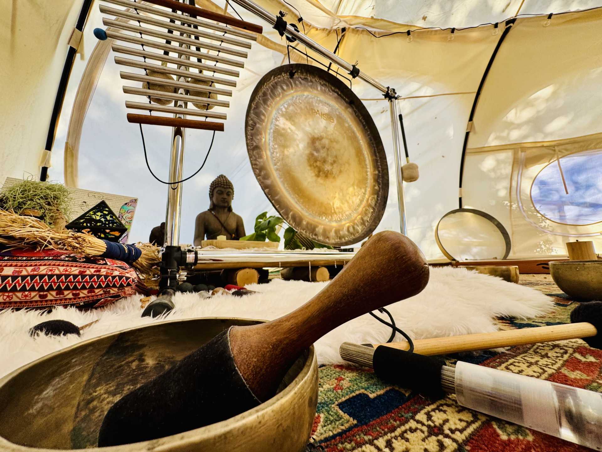Sound healing instruments at Frequency House